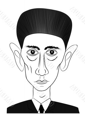 famous writer Franz Kafka - vector