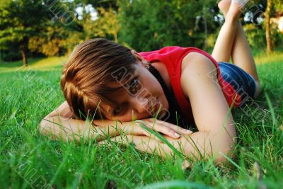 girl in green grass