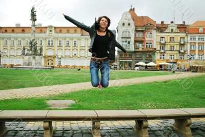 woman jumping