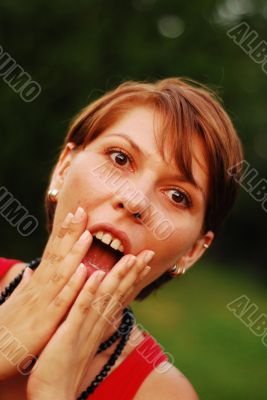 woman surprised