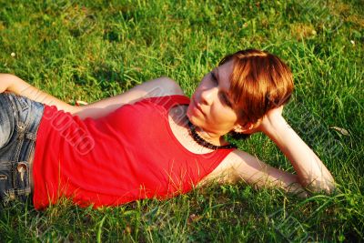 girl in green grass