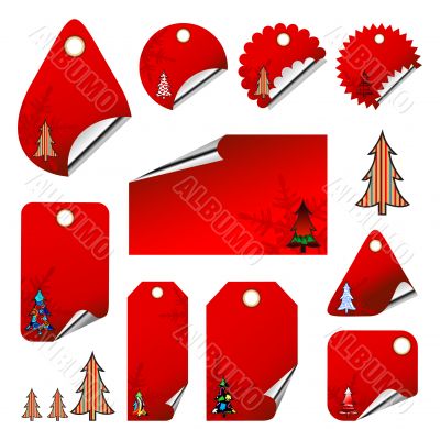 set of christmas tags