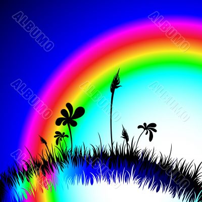 background with rainbow