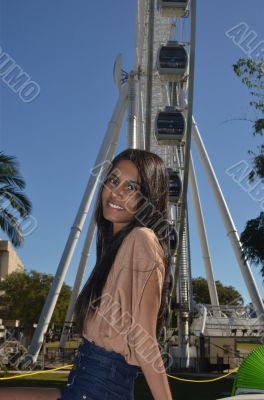 Smiling lady at the Big Wheel