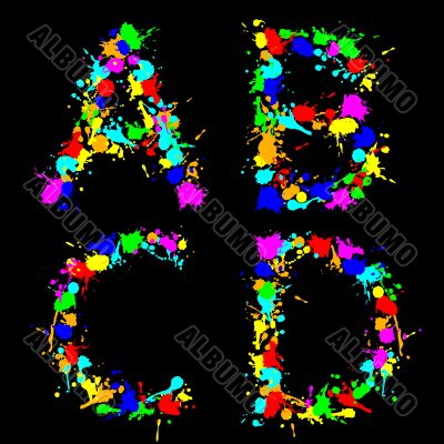 alphabet color drop ABCD