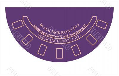 black jack table layout