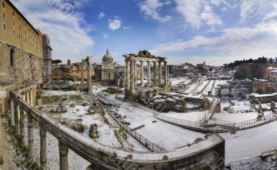 snow on foro romano