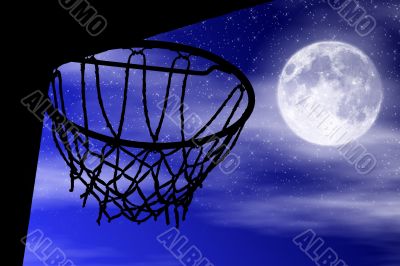 Basket silhouette moonlight