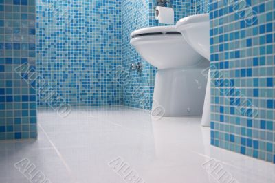 Blue bathroom