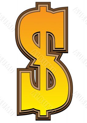 Western alphabet dollar sign