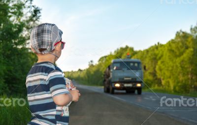 car and boy