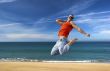 Jumping on the beach