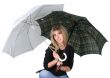 Beauty blonde girl with an umbrella