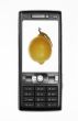 Mobile phone with lemon on screen