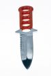 Knife with a red handle on white