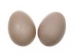 Two free range chicken eggs isolated on white