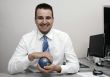 Businessman holding globe