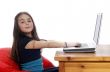 Young girl in front of a laptop