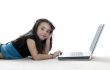 Young girl in front of a laptop