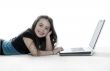 Young girl in front of a laptop