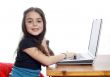 Young girl in front of a laptop