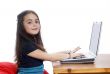 Young girl in front of a laptop