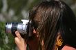 Brunette photographer woman