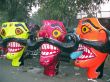 Ravana head effigies for Dussehra festival