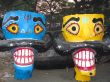 Colorful Ravana head effigies