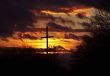 sunset and wayside cross