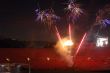 Fireworks lighting a stadium