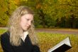 Women reading in the park.