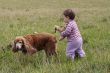 baby with dog