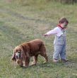 baby with dog