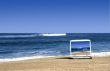 Laptop on the beach