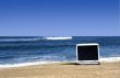 Laptop on the beach