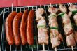 Sausages and kebab on Barbecue BBQ grill