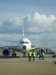 Airliner Boeing 737 arriving on tarmarc