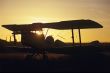 Sunset on  biplane Tiger Moth