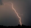 flash of lightning during a thunderstorm