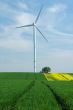 a windturbine into a green field