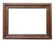 Empty picture gold wooden frame with a decorative pattern