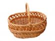 empty wooden basket isolated over white background