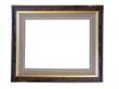 Empty picture gold wooden frame with a decorative pattern