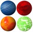 colored abstract globe spheres high quality rendered from 3d