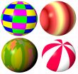 colored abstract spheres high quality rendered from 3d