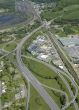 Aerial view of a junction motorway  in France