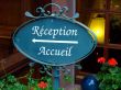 Reception sign of an french hotel