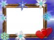 Frame for wedding, Anniversary or valentine`s day invitations with blue background.