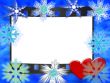 Frame for wedding, anniversary, cristmas or valentine`s day invitations with blue ocean and sky background.